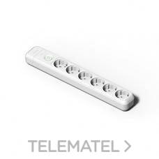 FAMATEL - BASE 6 TOMAS SCHUKO C/INT.10-16A-250V BL - Imagen 2