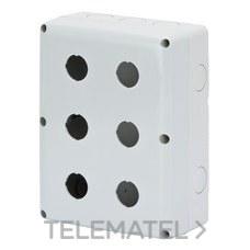 GEWISS - Contenedor para pulsadores mando señalizadores 6 módulos diámetro de 22mmtapa gris RAL7035 IP66