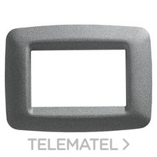 GEWISS - Placa Playbus Young 4 módulos en tecnopolímero barnizado titanio acabado satinado