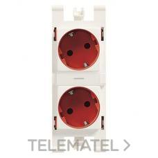 NIESSEN - BASE DE ENCHUFE SCHUKO DOBLE ROJO - Imagen 2