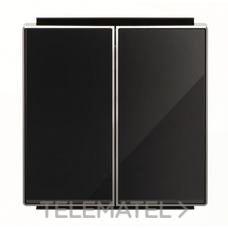 NIESSEN - TECLA DOBLE INT.-CONM. SKY CRISTAL NEGRO
