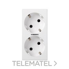 SIMON - BASE DOBLE SCHUKO TORN.500 CIMA LED BL.