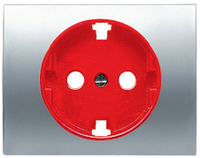 NIESSEN - TAPA ENCHUFE 2P+T SCHUKO ROJO OLAS TITANIO