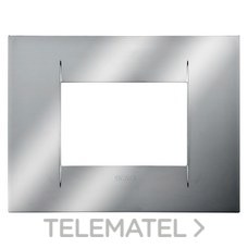 GEWISS - Placa Geo 3 módulos en tecnopolímero metalizado cromo