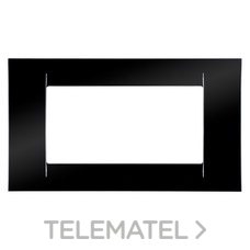 GEWISS - Placa Virna 4 módulos en tecnopolímero negro tóner acabado brillante