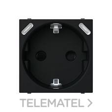 NIESSEN - BASE DE ENCHUFE SCHUKO +USB-C+C - 2 MÓDULOS NEGRO MATE