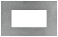 NIESSEN - MARCO DE 4 MÓDULOS CAJA AMERIC.ZENIT ACERO INOXIDABLE