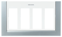 NIESSEN - PLACA PARA CAJA / ZÓCALO CON 4 COLUMNAS PLATA
