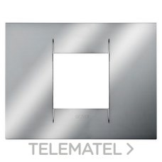 GEWISS - Placa Geo 2 módulos en tecnopolímero metalizado cromo