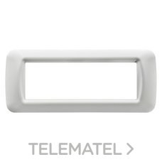 GEWISS - Placa Top 6 módulos en tecnopolímero acabado brillante de blanco nube