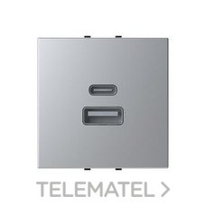 NIESSEN - CARGADOR USB-A+C 15W 2 MÓDULOS PLATA