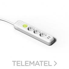 FAMATEL - BASE 3 TOMAS SCHUKO+USB C/INT.Y PROLONG.BL.1,5m