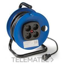 FAMATEL - Enrollacables 4 tomas 2P+TT lateral 16A 25m 3x1,5mm²