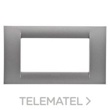 GEWISS - Placa Virna 4 módulos en tecnopolímero titanio metalizado acabado brillante