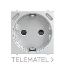 NIESSEN - BASE DE ENCHUFE SCHUKO +USB-C+C - 2 MÓDULOS PLATA