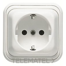 NIESSEN - BASE ENCHUFE SCHUKO CON PROTECTOR OVER BLANCO - Imagen 2