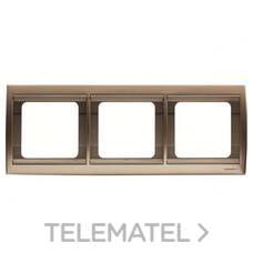 NIESSEN - MARCO DE 3 ELEMENTOS HORIZ.OLAS COBRE SATÉN - Imagen 2