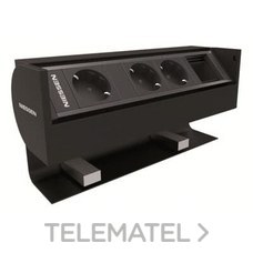 NIESSEN - PUESTO CON TAPA ABATIBLE 3 BASES+MULTIMEDIA AN