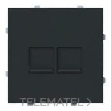 NIESSEN - TAPA PLANA 2 SOPORTES CON PERSIANA VEGA NEGRO MATE