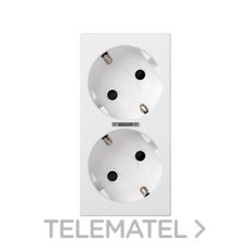 SIMON - BASE DOBLE SCHUKO CORTE 500 CIMA LED BL.