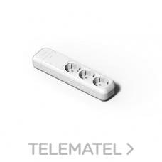 FAMATEL - BASE TRIPLE 16A-250V TT LAT.BLANCO - Imagen 2