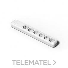 FAMATEL - BASE 6 TOMAS SCHUKO 10-16A-250V BLANCO - Imagen 2