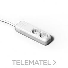 FAMATEL - BASE DOBLE C/PROLONG.10A-250V TT LAT.BL. - Imagen 2