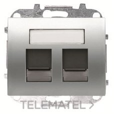 NIESSEN - TAPA VENTANA 2 CONECTOR RJ45 OLAS TITANIO - Imagen 2