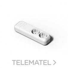 FAMATEL - BASE DOBLE 16A-250V TT LAT.BLANCO - Imagen 2