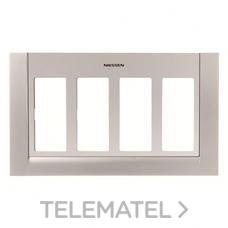 NIESSEN - PLACA PARA CAJA / ZÓCALO CON 4 COLUMNAS PLATA - Imagen 2