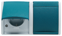 NIESSEN - BASE SCHUKO+CONMUTADOR VERT.OCEAN SUPERF.IP44