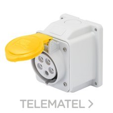 GEWISS - BASE FJA.PARED 10° IP44 3P+N+T 32A 100-130V 50-60Hz 4h CONEXIONADO TORN.AM.