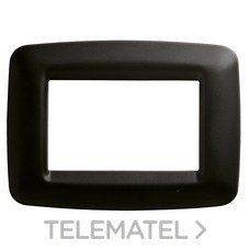 GEWISS - Placa Playbus Young 6 módulos en tecnopolímero negro tóner acabado satinado