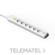 FAMATEL - BASE 6 TOMAS SCHUKO+USB C/INT.Y PROLONG.BL.1,5m