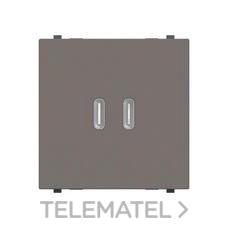 NIESSEN - CARGADOR USB-C+C 30W CON 2 MÓDULOS ANTRACITA