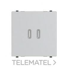 NIESSEN - CARGADOR USB-C+C 30W CON 2 MÓDULOS PLATA