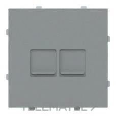 NIESSEN - TAPA PLANA 2 SOPORTES CON PERSIANA VEGA GRIS NIEBLA